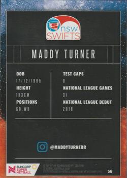 2018 Tap 'N' Play Suncorp Super Netball #56 Maddy Turner Back